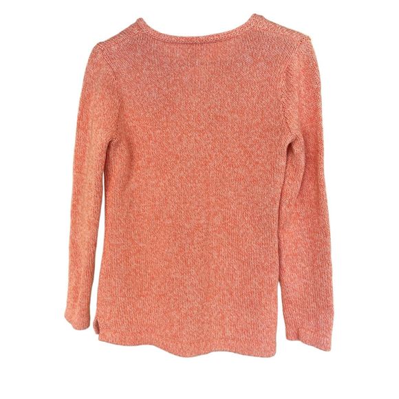 L.L Bean salmon pink Sweater Cotton Knit V Neck sz S Valentine’s Day - Picture 8 of 9